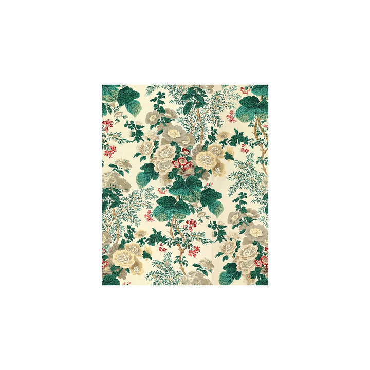 Hollyhock Hdb White/Brown by Lee Jofa Designer Fabric - COTTON - 100% Thailand LIGHT Horizontal: 0 and Vertical: 40.25 47 - Swanky Fabrics -