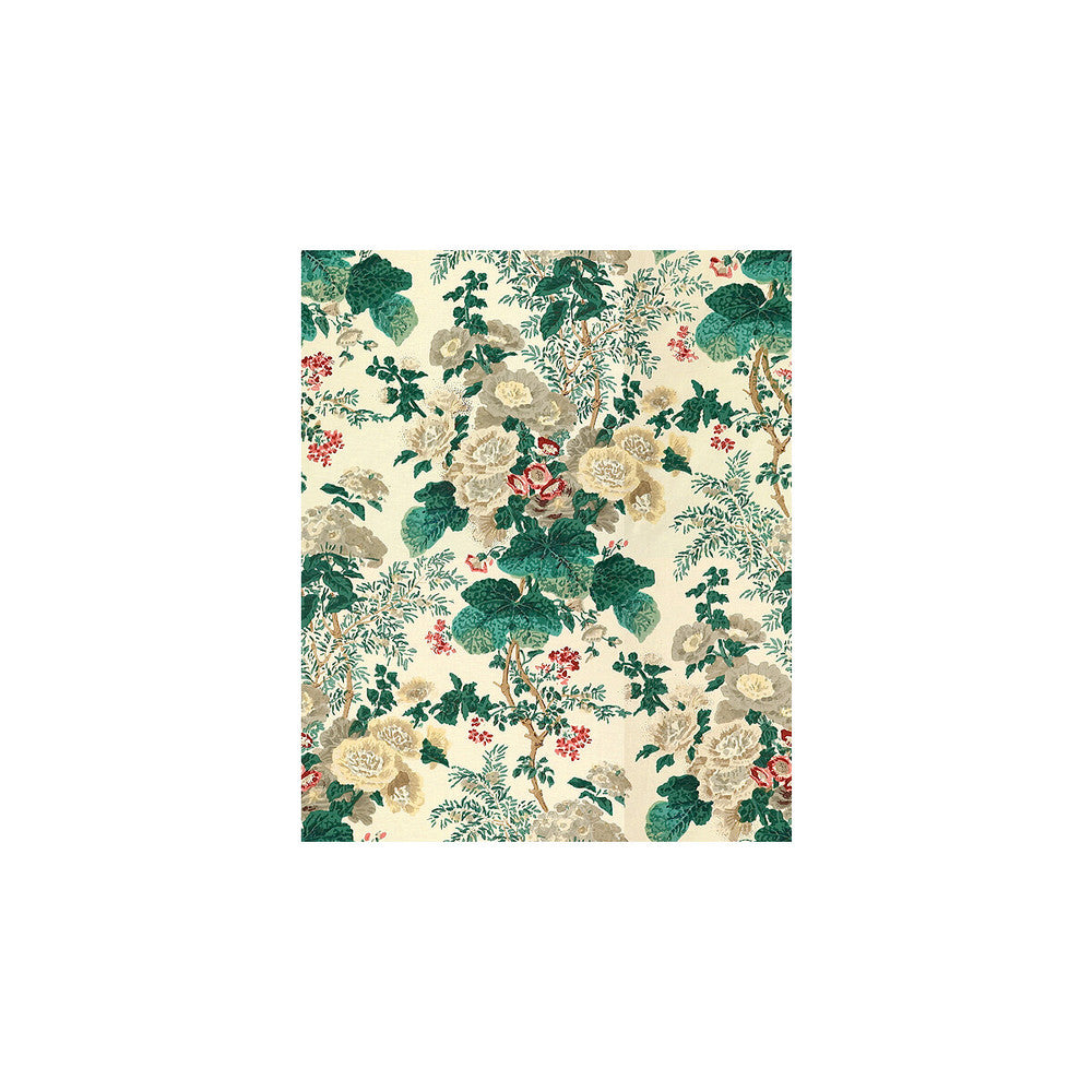 Hollyhock Hdb White/Brown by Lee Jofa Designer Fabric COTTON - 100% Thailand LIGHT Horizontal: 0 and Vertical: 40.25 47 - Swanky Fabrics -