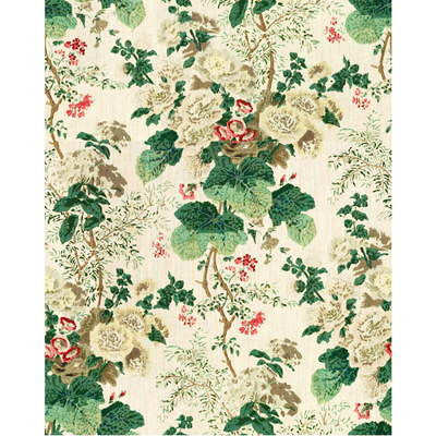 Hollyhock Hdb White/Brown by Lee Jofa Designer Fabric - LINEN - 100% Thailand LIGHT Horizontal: 0 and Vertical: 40.25 47 - Swanky Fabrics -