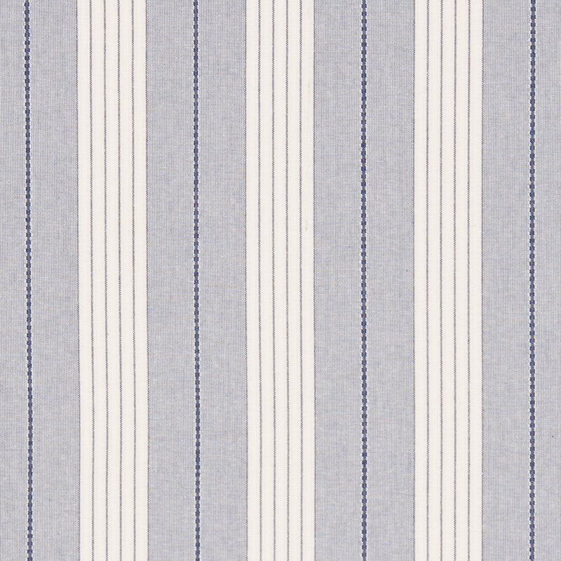 Audrey Stripe Navy 71370 by Schumacher Designer Fabric Essentials-Stripes-Ii 100% Cotton - Horizontal: 4.75 and Vertical: - 54 - Swanky Fabrics -