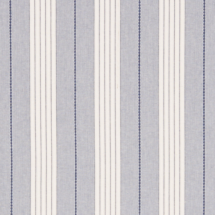 Audrey Stripe Navy 71370 by Schumacher Designer Fabric Essentials-Stripes-Ii 100% Cotton - Horizontal: 4.75 and Vertical: - 54 - Swanky Fabrics -