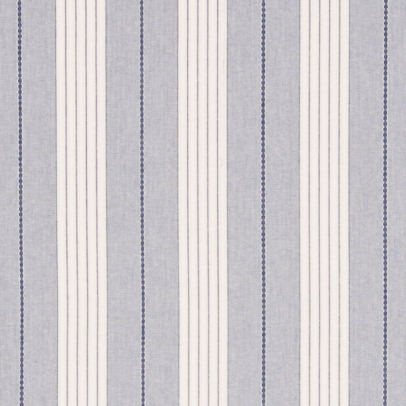 Audrey Stripe Navy 71370 by Schumacher Designer Fabric ESSENTIALS: STRIPES II See Sample INDIA - </p><p>Repeat: Horizontal: 4 3/4" (12CM) and Vertical: - 54" (137 CM) - Swanky Fabrics -