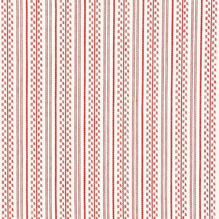 Jack Stripe Red 71415 by Schumacher Designer Fabric Essentials-Stripes-Ii 100% Cotton - Horizontal: 1.125 and Vertical: - 53 - Swanky Fabrics -