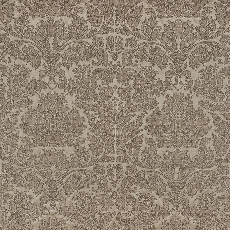 Belice Damasco Pewter 71481 by Schumacher Designer Fabric DAMASCO LINEN 60% WOOL 24% ITALY </p><p>Repeat: Horizontal: 27 1/4" (69CM) and Vertical: 28" (71CM) 54.75 - Swanky Fabrics -