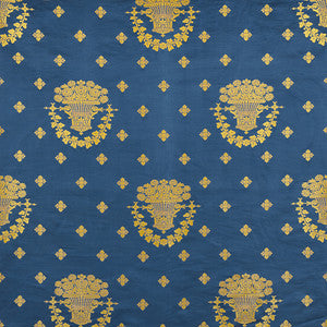 Blue Room Lampas Blue 71700 by Schumacher Designer Fabric