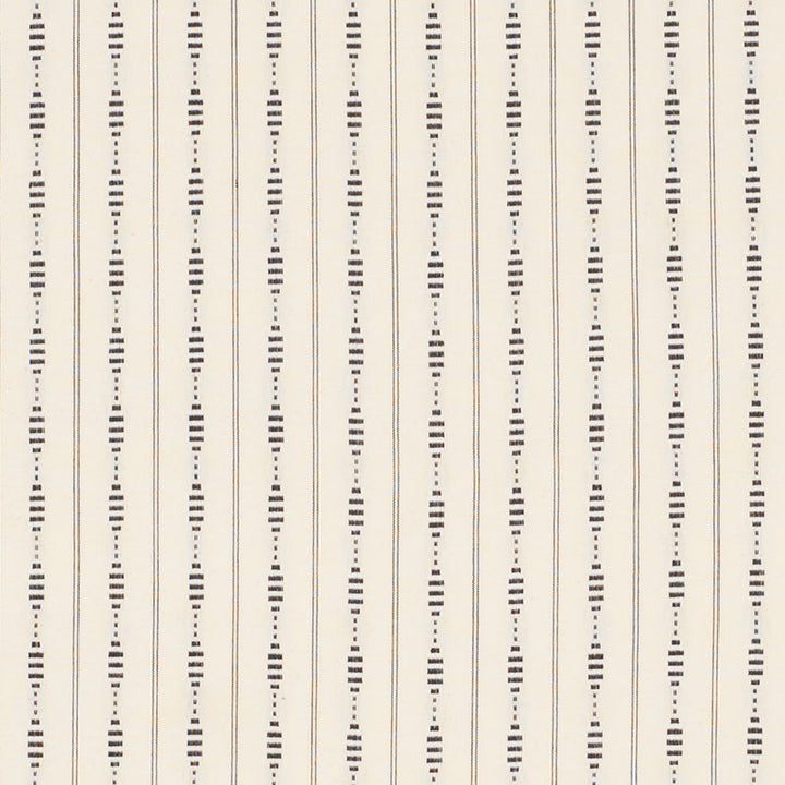 Rania Stripe Black 71900 by Schumacher Designer Fabric CARAVANNE COTTON 100% INDIA </p><p>Repeat: Horizontal: 1 1/2" (4CM) and Vertical: 1 1/2" (4CM) 54 - Swanky Fabrics -
