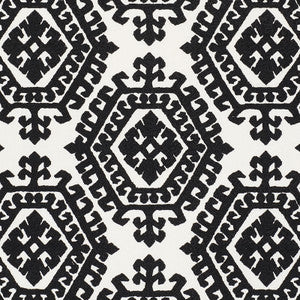 Omar Embroidery Black 71942 by Schumacher Designer Fabric