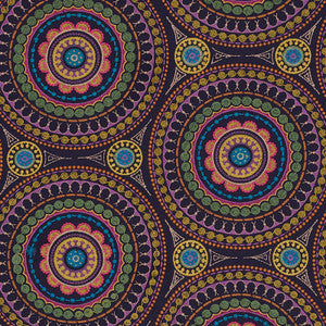 Idris Embroidery Navy & Multi 71950 by Schumacher Designer Fabric