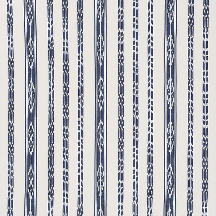 Mariam Ikat Navy 71980 by Schumacher Designer Fabric Caravanne 100% Cotton - Horizontal: 13.5 and Vertical: 8 54 - Swanky Fabrics -