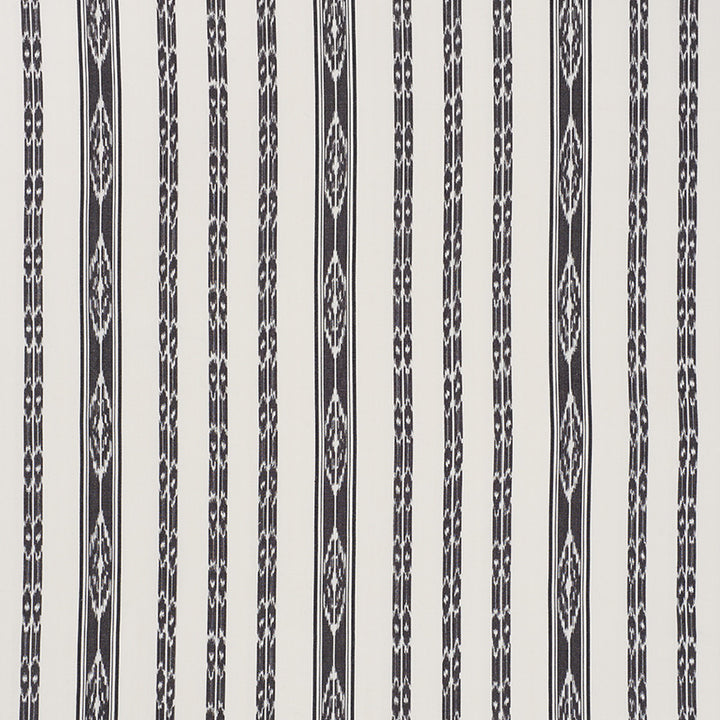 Mariam Ikat Black 71982 by Schumacher Designer Fabric Caravanne 100% Cotton - Horizontal: 13.5 and Vertical: 8 54 - Swanky Fabrics -