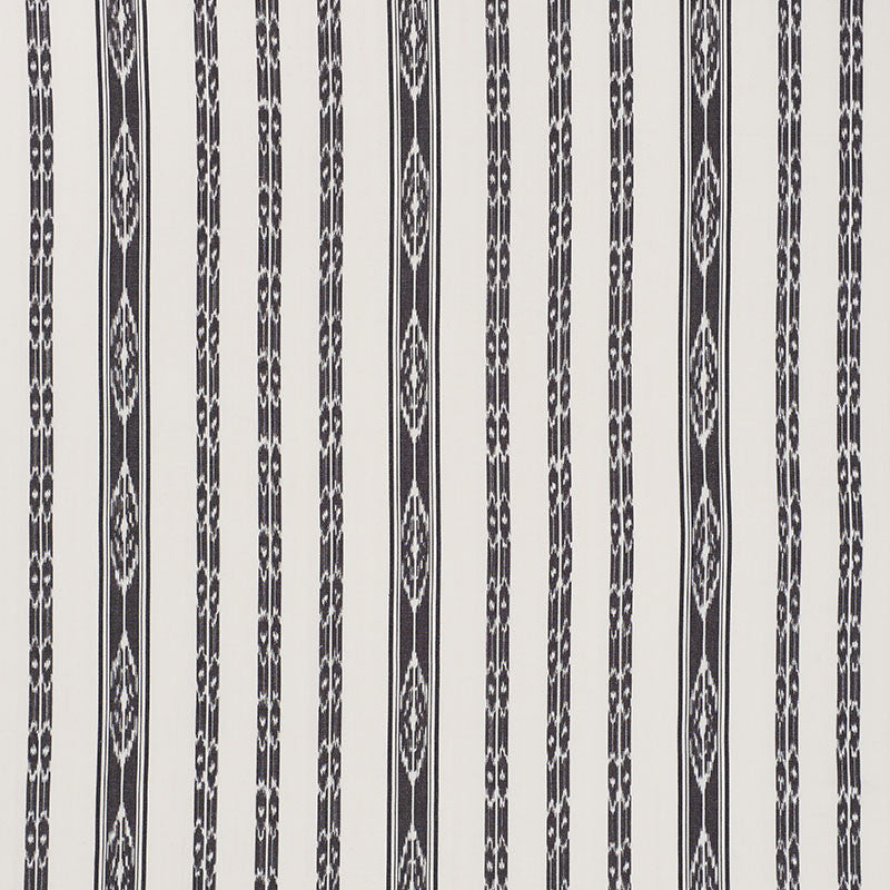 Mariam Ikat Black 71982 by Schumacher Designer Fabric CARAVANNE COTTON 100% INDIA </p><p>Repeat: Horizontal: 13 1/2" (34CM) and Vertical: 8" (20CM) 54 - Swanky Fabrics -
