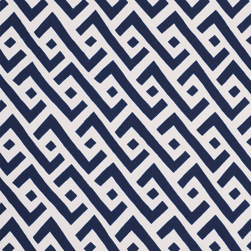 Safari Blue 72040 by Schumacher Designer Fabric Miles-Redd 96% Linen, 4% Viscose - Horizontal: 26 and Vertical: 11.5 52 - Swanky Fabrics -
