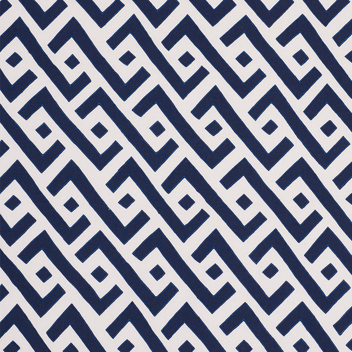 Safari Blue 72040 by Schumacher Designer Fabric Miles-Redd 96% Linen, 4% Viscose - Horizontal: 26 and Vertical: 11.5 52 - Swanky Fabrics -