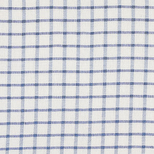 Pauline Check Casement Blue 72075 by Schumacher Designer Fabric