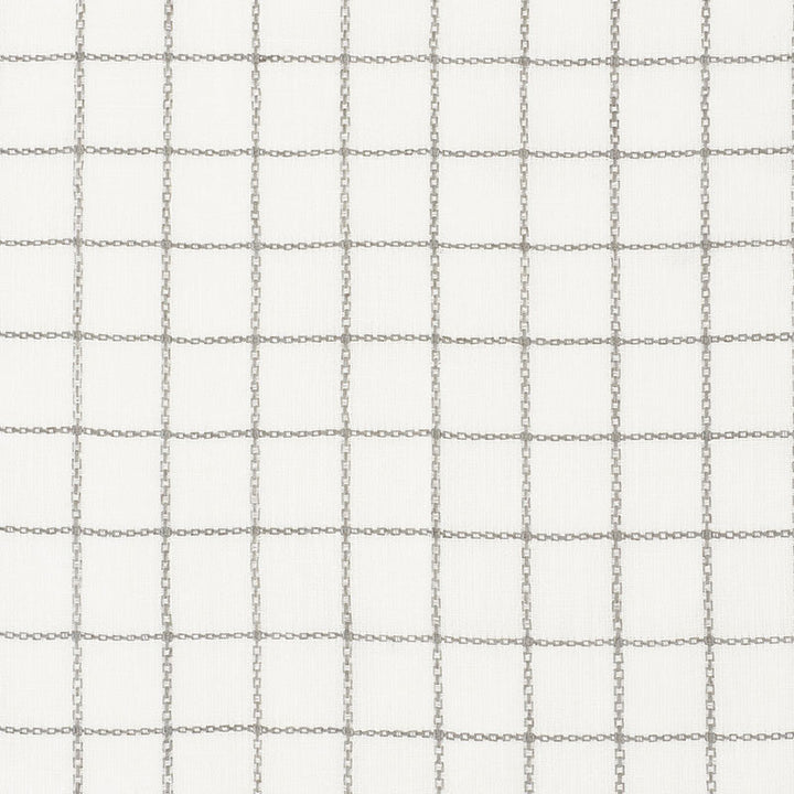 Agnes Sheer Grisaille 72081 by Schumacher Designer Fabric VOGUE LIVING See Sample INDIA - </p><p>Repeat: Horizontal: 1 1/4" (3CM) and Vertical: 1 1/4" (3CM) 55" (140CM) - Swanky Fabrics -