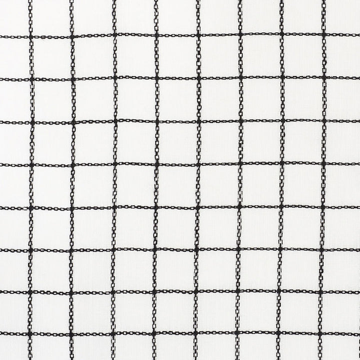 Agnes Sheer Blackwork 72082 by Schumacher Designer Fabric VOGUE LIVING LINEN 100% INDIA </p><p>Repeat: Horizontal: 1 1/4" (3CM) and Vertical: 1 1/4" (3CM) 55 - Swanky Fabrics -
