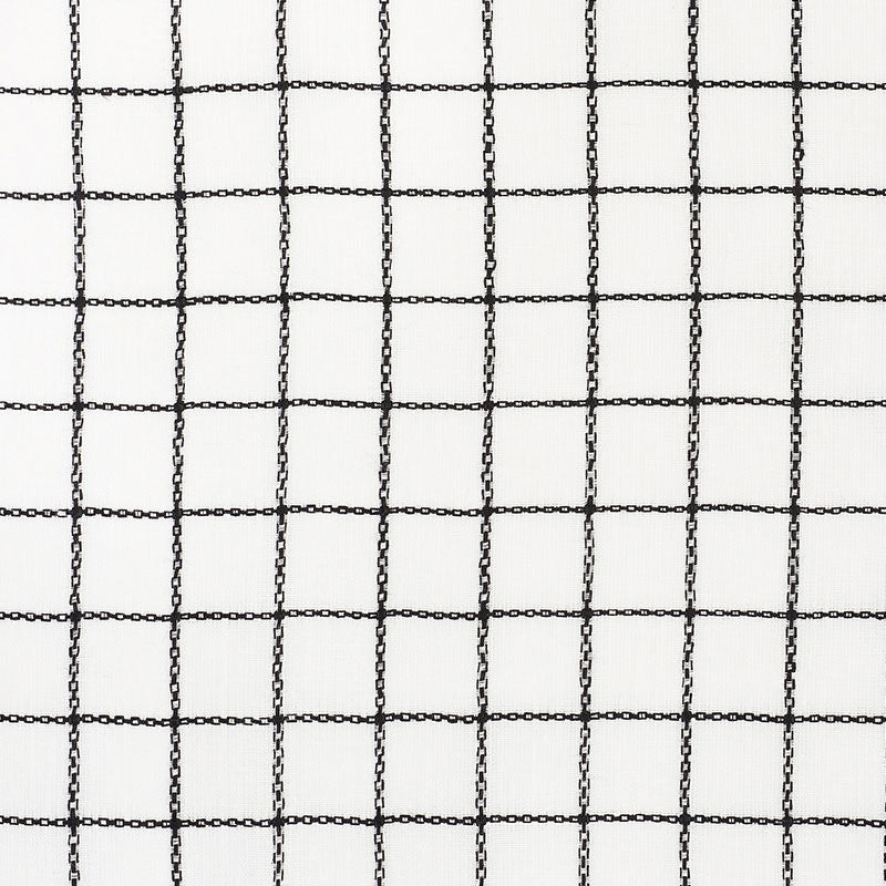 Agnes Sheer Blackwork 72082 by Schumacher Designer Fabric VOGUE LIVING See Sample INDIA - </p><p>Repeat: Horizontal: 1 1/4" (3CM) and Vertical: 1 1/4" (3CM) 55" (140CM) - Swanky Fabrics -