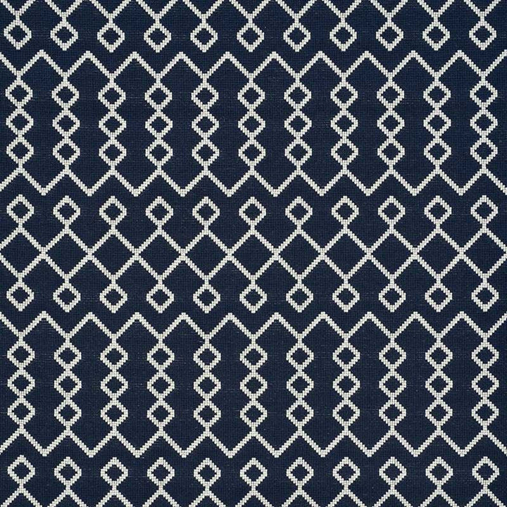 Bricolette Navy 72110 by Schumacher Designer Fabric Essentials-Midscale-Upholstery-Fabrics 78% Cotton, 19% Polyester, 3% Nylon Wyzenbeek 30,000 Horizontal: 1.75 and Vertical: 9.5 54.5 - Swanky Fabrics -