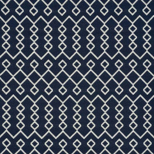 Bricolette Navy 72110 by Schumacher Designer Fabric