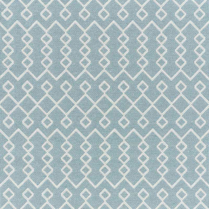 Bricolette Sky 72111 by Schumacher Designer Fabric ESSENTIALS: MID-SCALE UPHOLSTERY See Sample UNITED STATES OF AMERICA - </p><p>Repeat: Horizontal: 1 3/4" (4CM) and Vertical: 9 1/2" (24CM) 54 1/4" (138 CM) - Swanky Fabrics -