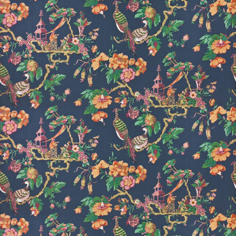 7224-4 Oriental Sage by Bassett Mcnab Designer Fabric BASSETT MCNAB PRINTS 65%LIN 26%COT 9%NYL ENGLAND Horizontal: 54 and Vertical: 25.25 54 in - Swanky Fabrics -