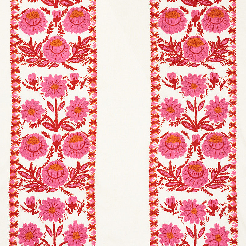 Marguerite Embroidery Blossom 72331 by Schumacher Designer Fabric Once-Upon-A-Time 60% Wool, 40% Linen - Horizontal: 25 and Vertical: 22 54 - Swanky Fabrics -