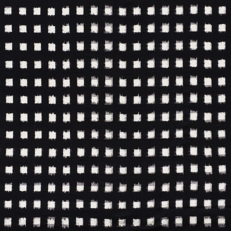Heiho Ikat Black 72351 by Schumacher Designer Fabric Mingei 100% Cotton - Horizontal: 1.5 and Vertical: 1.75 43.5 - Swanky Fabrics -