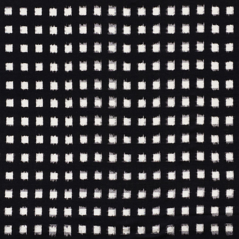 Heiho Ikat Black 72351 by Schumacher Designer Fabric MINGEI COTTON 100% INDIA </p><p>Repeat: Horizontal: 1 1/2" (3CM) and Vertical: 1 3/4" (4CM) 43.5 - Swanky Fabrics -