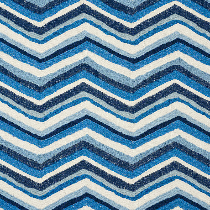 Shasta Embroidery Blue 72471 by Schumacher Designer Fabric Open-Sky 73% Cotton, 27% Polyester Martindale 50,000 Horizontal: 8.5 and Vertical: 7.5 52 - Swanky Fabrics -