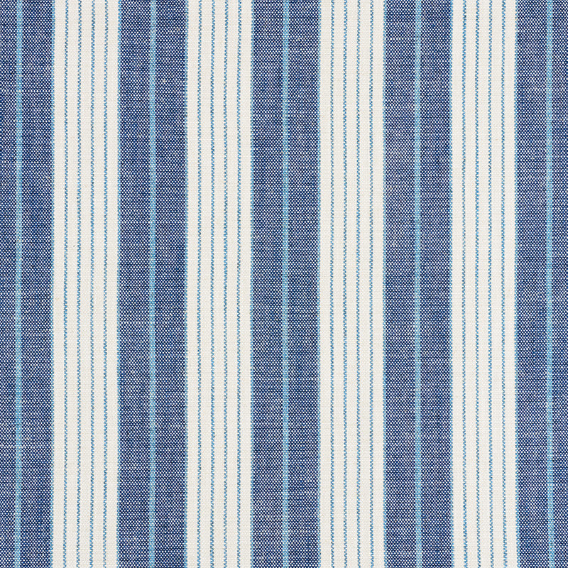 Horst Stripe Delft 72600 by Schumacher Designer Fabric Vogue-Living 45% Viscose, 23% Cotton, 22% Linen, 10% Polyester Martindale 35,000 Horizontal: 4.25 and Vertical: - 55 - Swanky Fabrics -
