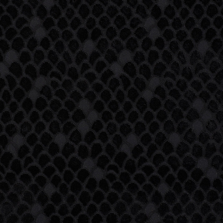 Esther Velvet Onyx 72773 by Schumacher Designer Fabric Cut-Patterned-Velvets 80% Viscose, 17% Cotton, 3% Polyester Martindale 35,000 Horizontal: 13.5 and Vertical: 11 54 - Swanky Fabrics -