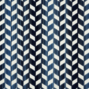 Chevron Strie Velvet Lapis 72811 by Schumacher Designer Fabric