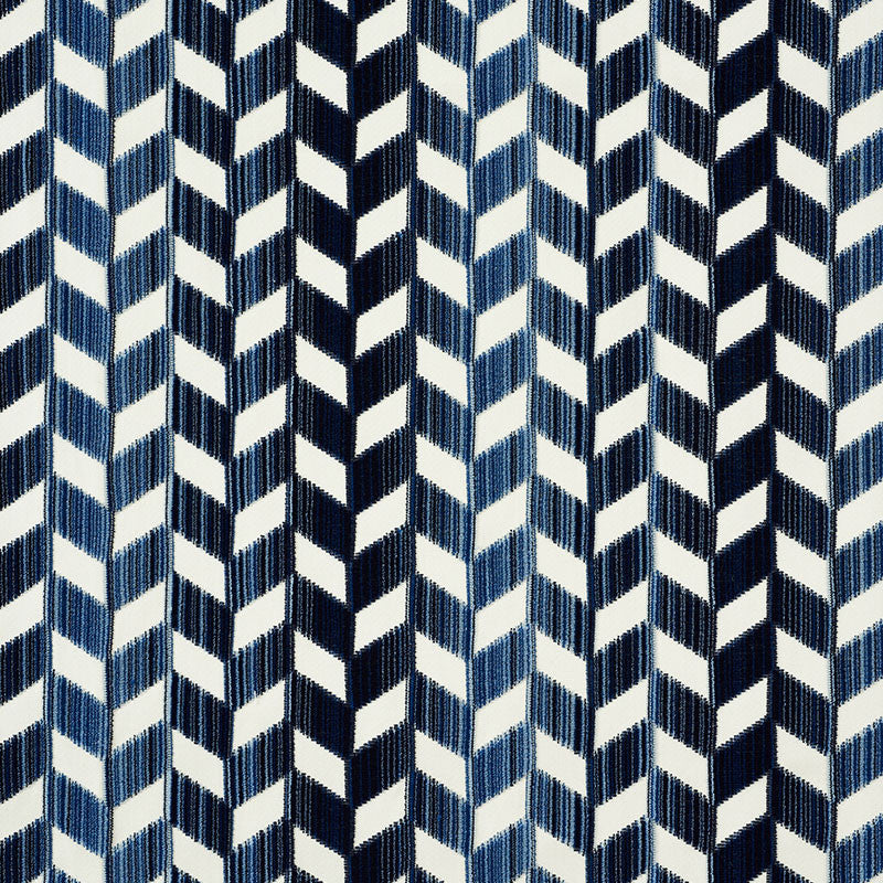 Chevron Strie Velvet Lapis 72811 by Schumacher Designer Fabric CUT & PATTERNED VELVETS See Sample INDIA MEDIUM DUTY </p><p>Repeat: Horizontal: 26 1/2" (67CM) and Vertical: 2 1/4" (6CM) 53 1/2" (136CM) - Swanky Fabrics -