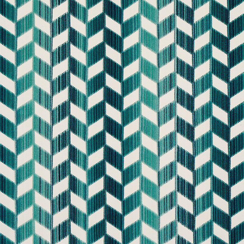 Chevron Strie Velvet Peacock 72813 by Schumacher Designer Fabric CUT & PATTERNED VELVETS COTTON 45% POLYESTER 55% INDIA MARTINDALE 60,0000 </p><p>Repeat: Horizontal: 2 3/5" (7CM) and Vertical: 2 1/5" (6CM) 55 - Swanky Fabrics -