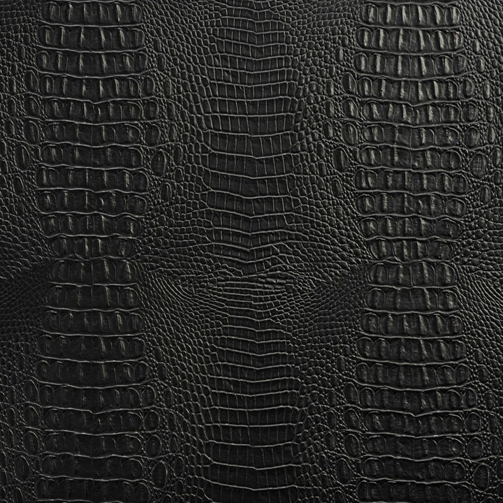 7283 Ebony by Charlotte Designer Fabric Exotics 100% Virgin Vinyl, 34oz. Asia Exceeds 200,000 Wyzenbeek Rubs (Heavy Duty) Horizontal: 10.5" x Vertical: 10.5" 54 Inches - Swanky Fabrics -