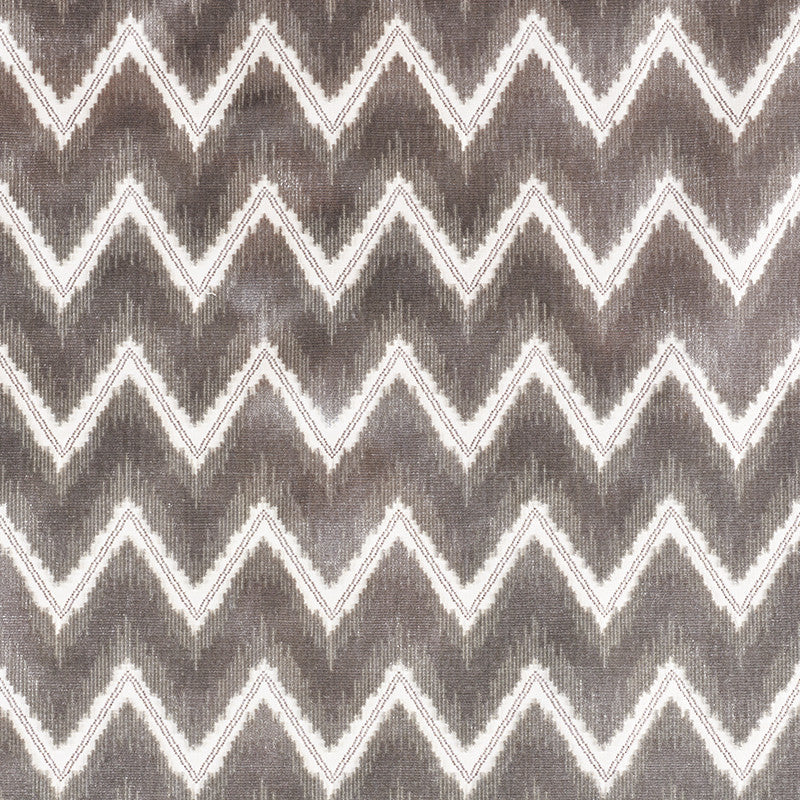 Chevron Velvet Grey 72841 by Schumacher Designer Fabric Cut-Patterned-Velvets 50% Cotton, 50% Viscose Martindale 60,000 Horizontal: 3.25 and Vertical: 4.25 54 - Swanky Fabrics -