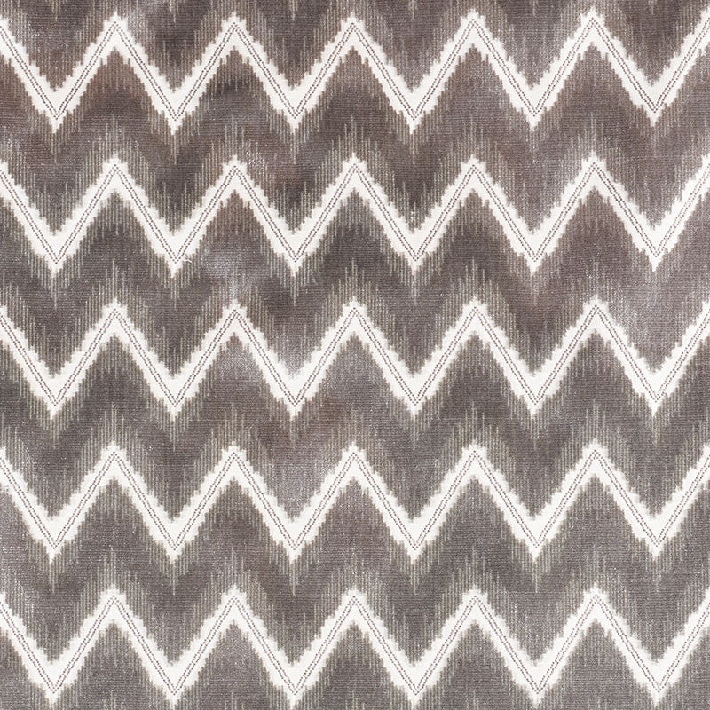 Chevron Velvet Grey 72841 by Schumacher Fabric Schumacher Fabric Chevron Velvet Grey 72841Fabric COTTON 50% INDIA </p><p>Repeat: H: HORZ. 3 1/4" (8CM) , V: VERT. 4 1/4" (11CM) 54 - Fabric Carolina -