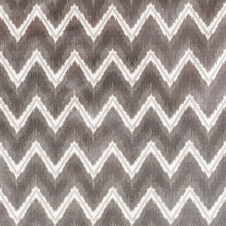 Chevron Velvet Grey 72841 by Schumacher Designer Fabric CUT & PATTERNED VELVETS See Sample INDIA MEDIUM DUTY </p><p>Repeat: Horizontal: 3 1/4" (8CM) and Vertical: 4 1/4" (11CM) 54" (137CM) - Swanky Fabrics -