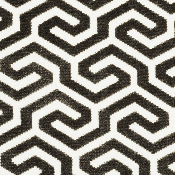 Ming Fret Velvet Taupe 73101 by Schumacher Designer Fabric CUT & PATTERNED VELVETS COTTON 54% VISCOSE 46% UNITED STATES OF AMERICA WYZENBEEK 50,000 </p><p>Repeat: Horizontal: 3 3/4" (10CM) and Vertical: 3 1/8" (8CM) 50 - Swanky Fabrics -