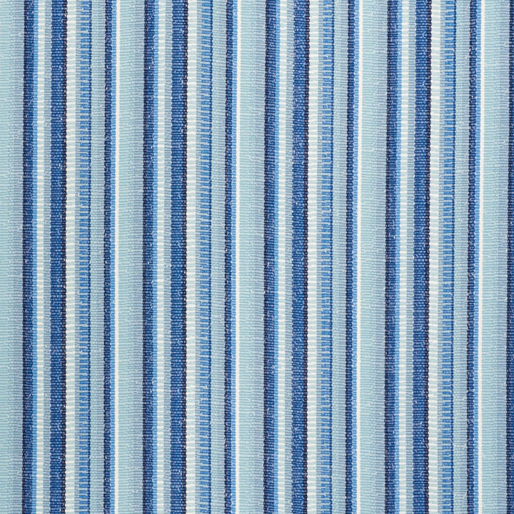 Primavera Stripe Sea 73112 by Schumacher Designer Fabric INDOOR/OUTDOOR II: PRINTS & WOVENS See Sample FRANCE HEAVY DUTY </p><p>Repeat: Horizontal: 3 3/8" (9CM) and Vertical: - 55 1/4" (140CM) - Swanky Fabrics -
