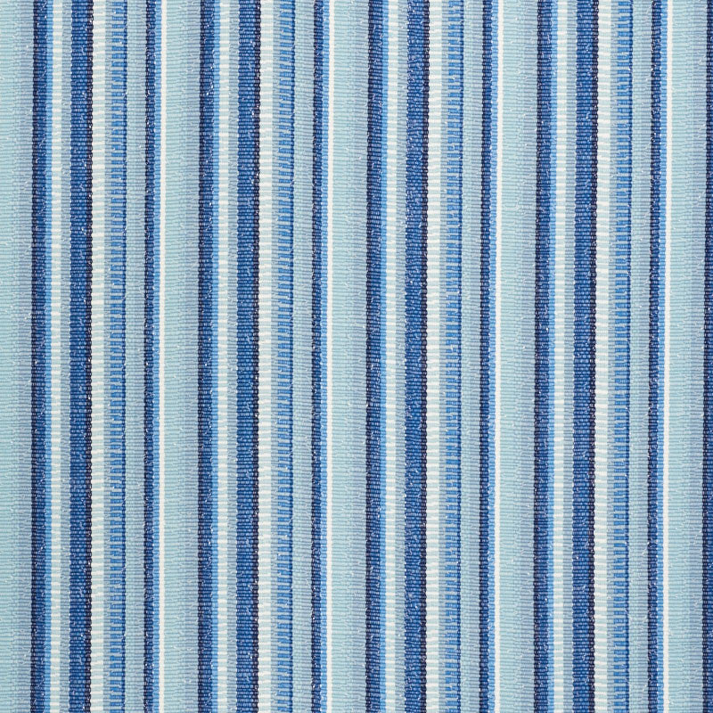 Primavera Stripe Sea 73112 by Schumacher Designer Fabric INDOOR/OUTDOOR II: PRINTS & WOVENS DRALON ACRYLIC 100% FRANCE MARTINDALE 25,000 </p><p>Repeat: Horizontal: 3 3/8" (9CM) and Vertical: 55.25 - Swanky Fabrics -
