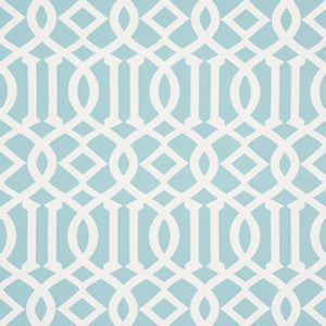 Imperial Trellis Indoor/Outdoor Aqua 73161 by Schumacher Designer Fabric