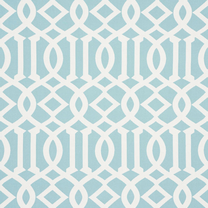 Imperial Trellis Indoor/Outdoor Aqua 73161 by Schumacher Designer Fabric INDOOR/OUTDOOR II: PRINTS & WOVENS See Sample UNITED STATES OF AMERICA HEAVY DUTY </p><p>Repeat: Horizontal: 7" (18CM) and Vertical: 12 1/4" (31CM) 54 3/4" (139CM) - Swanky Fabrics -