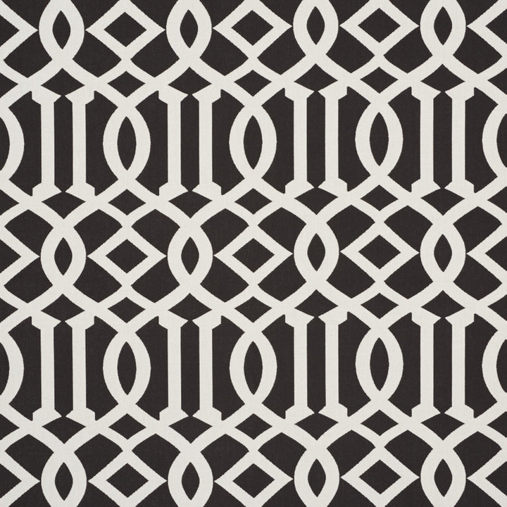 Imperial Trellis Indoor/Outdoor Black 73162 by Schumacher Designer Fabric Indooroutdoor-Ii-Prints-Wovens 100% Polyester Wyzenbeek 30,000 Horizontal: 7 and Vertical: 12.25 54.75 - Swanky Fabrics -