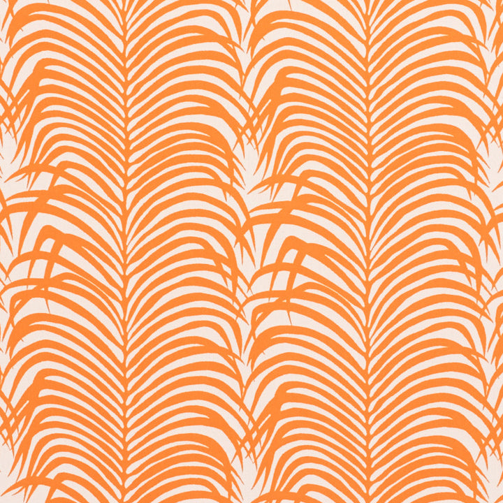 Zebra Palm Indoor/Outdoor Orange 73172 by Schumacher Designer Fabric Indooroutdoor-Ii-Prints-Wovens 100% Polyester Wyzenbeek 30,000 Horizontal: 13.75 and Vertical: 17.5 54.5 - Swanky Fabrics -