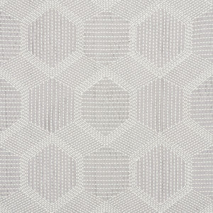 Tortuga Embroidery Grey 73201 by Schumacher Designer Fabric