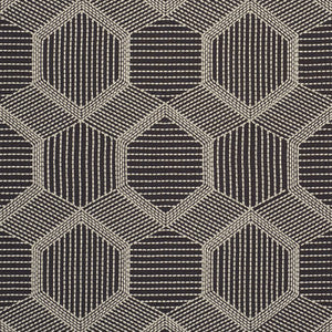 Tortuga Embroidery Black 73202 by Schumacher Designer Fabric