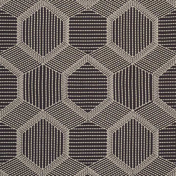 Tortuga Embroidery Black 73202 by Schumacher Designer Fabric AU NATUREL POLYESTER 60% VISCOSE 40% INDIA </p><p>Repeat: Horizontal: 12 1/4" (31CM) and Vertical: 14 3/4" (37CM) 49.5 - Swanky Fabrics -