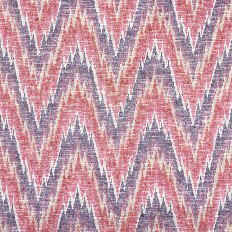 Ibiza Flamestitch Berry 73462 by Schumacher Designer Fabric Happy-Together 100% Cotton - Horizontal: 8.75 and Vertical: 8 53 - Swanky Fabrics -