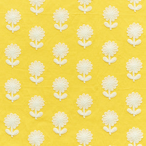 Paley Embroidery Yellow 73480 by Schumacher Designer Fabric